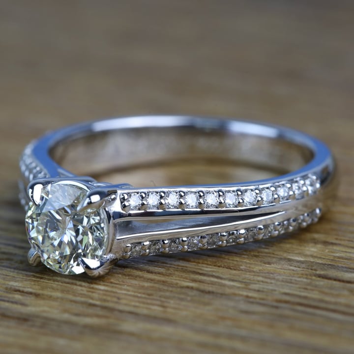 Round Diamond Split Shank Engagement Ring (0.90 Carat) angle 2